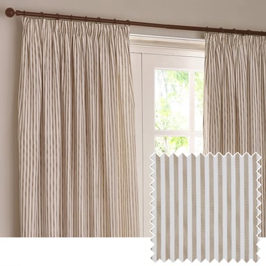 Cortinas de algodón con pliegues de lápiz a rayas Yard Hebden