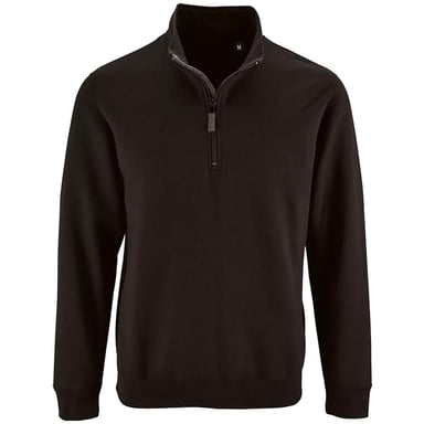 SOLS Mens Stan Contrast Zip Neck Sweatshirt (Black)