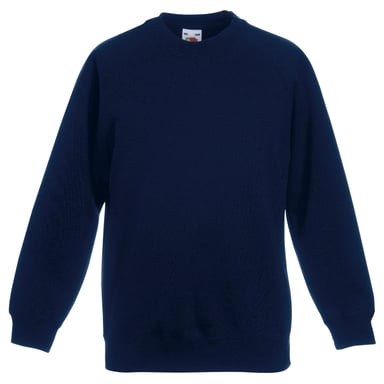 Fruit Of The Loom Childrens Unisex Raglan Sleeve Sweatshirt (Deep Navy)