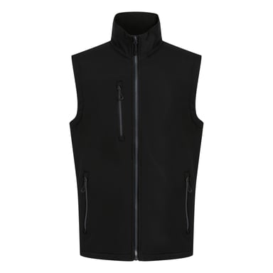 Regatta Mens Navigate Softshell 2 Layer Body Warmer (Black/Seal Grey)