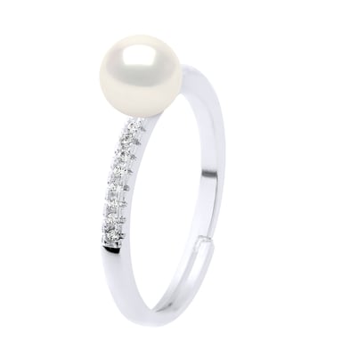 Ring Jewelry - Real Cultured Freshwater Pearl Round 7-8 mm