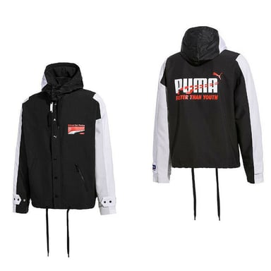 PUMA X ADER Error de manga larga con capucha Blackwhite Men Windbreaker Jacket 578494 01