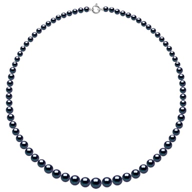 Necklace Row Princess falling - Real Cultured Freshwater Pearls Round from 12 to 6 mm