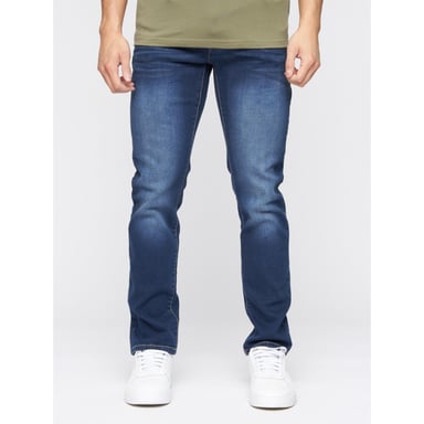 Crosshatch Mens Farrowed Stretch Jeans (Dark Wash)
