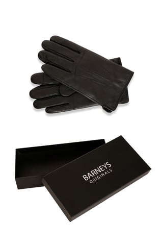 Barneys Originals Gift Boxed Black Classic Leather Glove