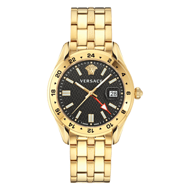 Versace Greca Time Gmt Men's Gold Watch VE7C00723