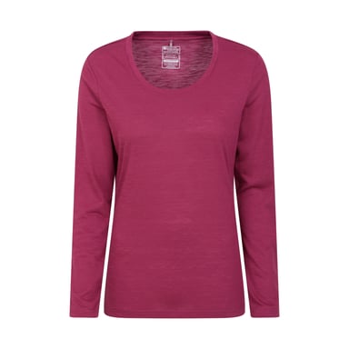 Mountain Warehouse Womens/Ladies Agra Slub Long-Sleeved Top (Berry)