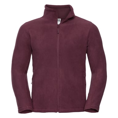 Russell Mens Full Zip Outdoor Fleece Jacket (Burgundy)