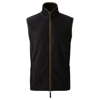 Premier Mens Artisan Fleece Gilet (Black/Brown)