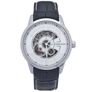 Reloj automático Heritor Davies semiesqueleto con correa de cuero