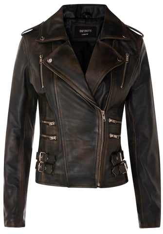Chaqueta de motociclista de cuero Brando para mujer - Loddon