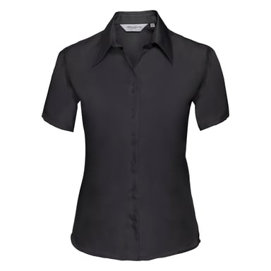 Russell Collection Ladies/Womens Short Sleeve Ultimate Non-Iron Shirt (Black)