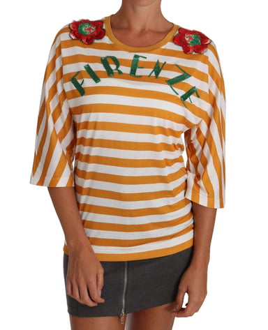 Camiseta Fiorentina Blanca Naranja de Mujer Dolce & Gabbana