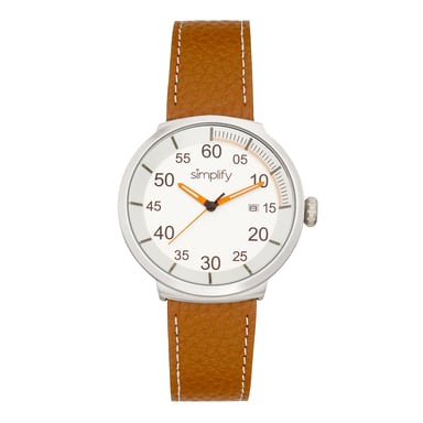 Simplifique el reloj 7100 con correa de cuero y fecha