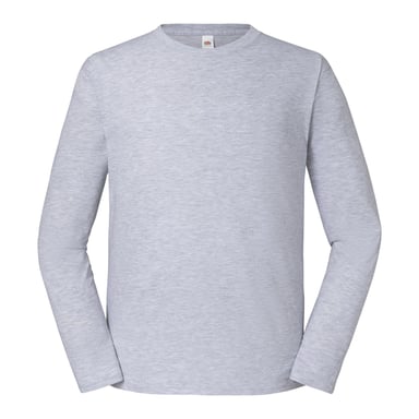 Fruit of the Loom Mens Iconic Premium Long-Sleeved T-Shirt (Heather Grey)