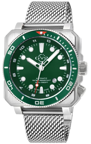 GV2 XO Submarine 4540B Reloj suizo automático para hombre, movimiento SW200, correa de malla de acero inoxidable, luminoso