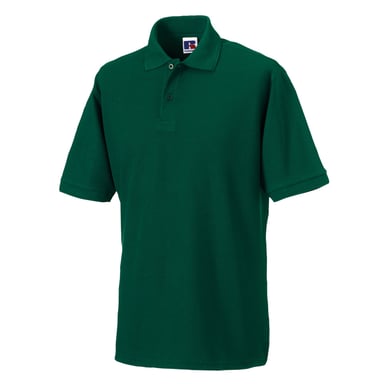 Russell Mens Polycotton Pique Hardwearing Polo Shirt (Bottle Green)