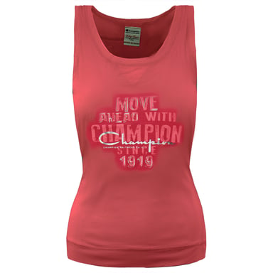 Camiseta sin mangas rosa Champion Heritage Fit mujer