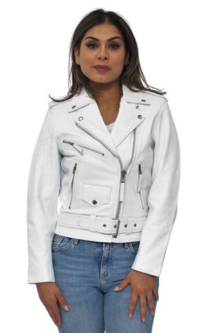 Chaqueta de cuero de vaca Brando para mujer, estilo motero, Murcia