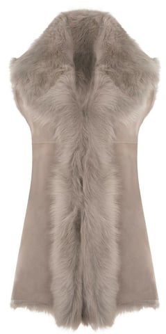 Chaleco largo de piel de oveja Toscana para mujer - Sorocaba