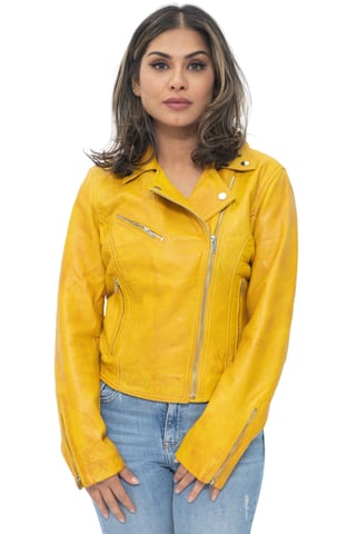 Chaqueta clásica de cuero para mujer de Brando Biker - Baku