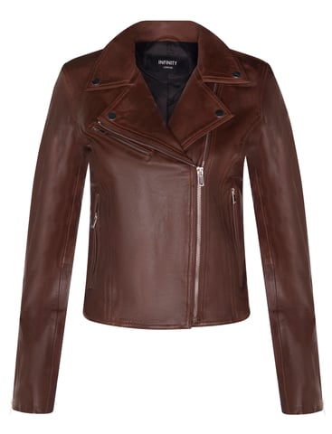 Chaqueta clásica de cuero para mujer de Brando Biker - Baku