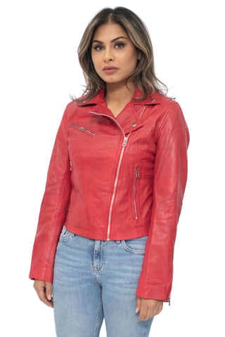 Chaqueta de cuero para mujer estilo motero - Zanzíbar