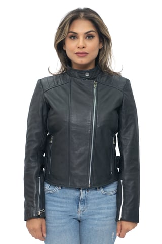 Chaqueta de motociclista de cuero para mujer - Celaya
