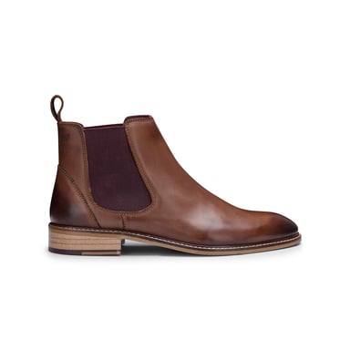 Botas Chelsea clásicas de cuero marrón castaño para hombre