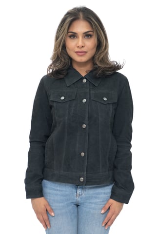 Chaqueta vaquera estilo camionero de ante de cabra para mujer - Astoria