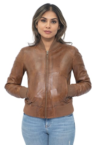 Cazadora bomber de cuero MA-1 para mujer - Abbotsford