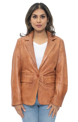 Chaqueta tipo blazer de piel suave para mujer - Apeldoorn