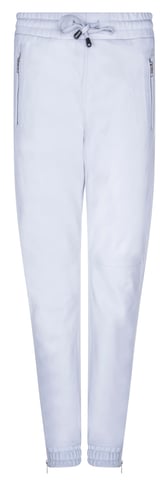 Pantalones deportivos de piel de napa auténtica color blanco para mujer