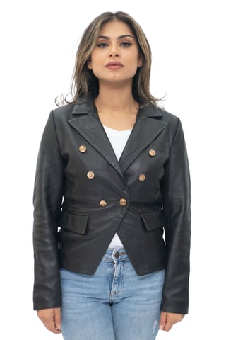 Chaqueta estilo militar de cuero para mujer - Aalborg