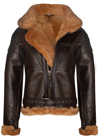 Chaqueta de aviador de piel de oveja de la RAF para mujer - Albany