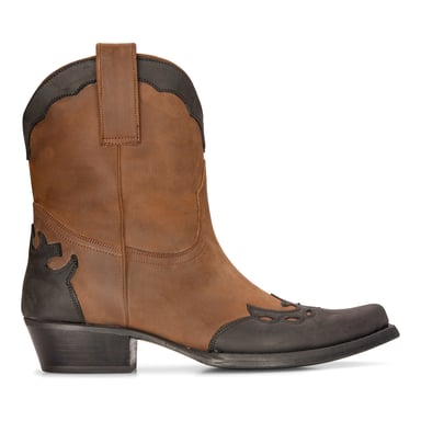 Botas vaqueras de cuero para hombre, estilo vaquero cubano marrón, Winklepickers Classic Pointed