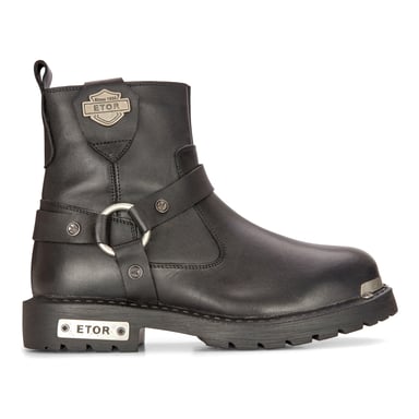 Botas militares de cuero para hombre, botas de combate negras estilo motero, estilo punk, estilo western