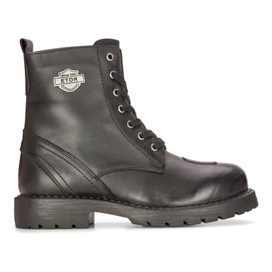 Botas militares de cuero para hombre, botas de combate negras estilo motero, estilo punk, estilo western