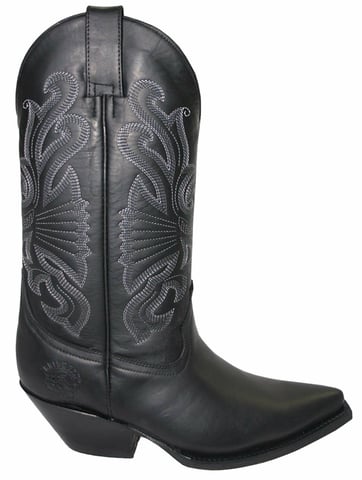 Botas vaqueras occidentales de cuero negro Grinders - Buffalo
