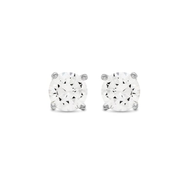 Pendientes Luxenter, básico de plata de ley 925 y circonita brillante con acabado en baño de rodio