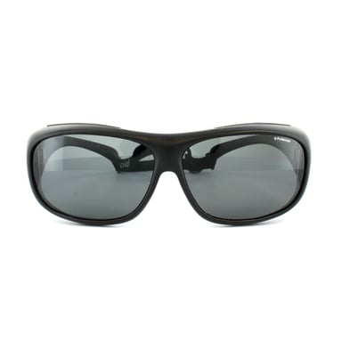 Polaroid suncovers wrap gafas de sol polarizadas unisex negro gris
