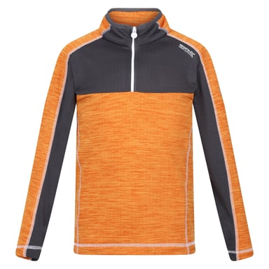 Regatta Childrens/Kids Hewley Recycled Half Zip Fleece Top (Orange Pepper/Seal Grey)