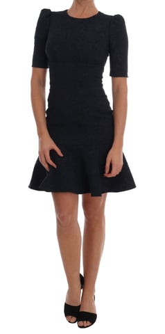 Vestido mini de campana negro y azul de Dolce & Gabbana