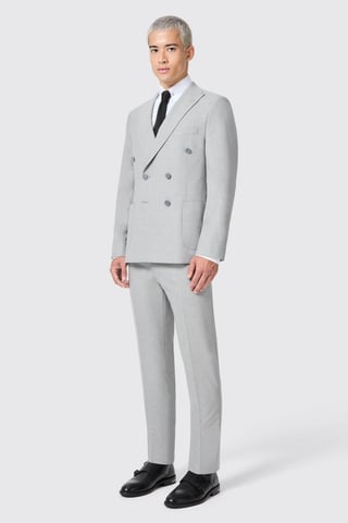 Atkinson Slim Fit Grey Double Breasted Jacket