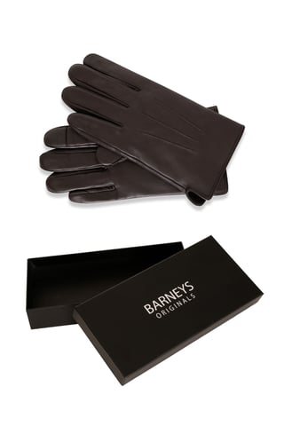 Barneys Originals Gift Boxed Brown Classic Leather Glove