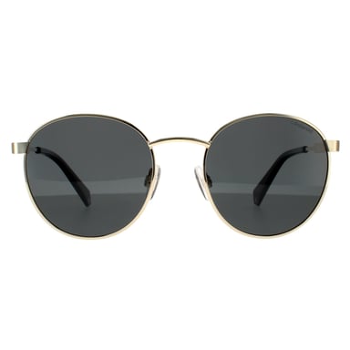Gafas de sol polarizadas Polaroid redondas unisex color oro y gris