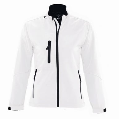 SOLS Womens/Ladies Roxy Soft Shell Jacket (Breathable, Windproof And Water Resistant) (White)