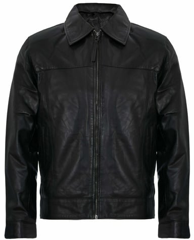 Chaqueta Harrington clásica de cuero de los años 70