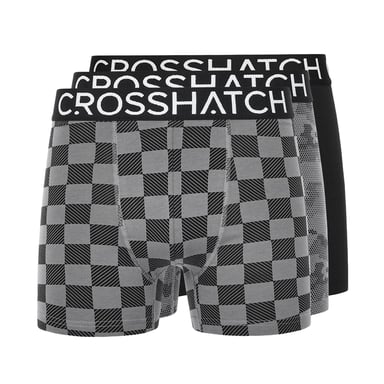 Crosshatch Mens Bresler Boxer Shorts (Pack of 3) (Black)