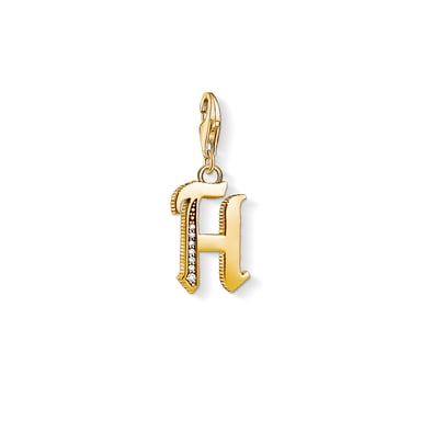 Unisex Charm Pendant Letter H Gold